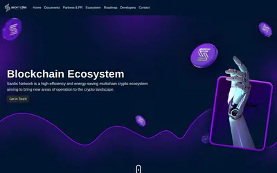 Website screenshot of Sardis Network (2026-05-20)
