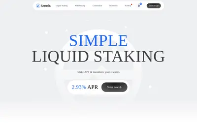Website screenshot of Amnis Aptos (2026-04-26)