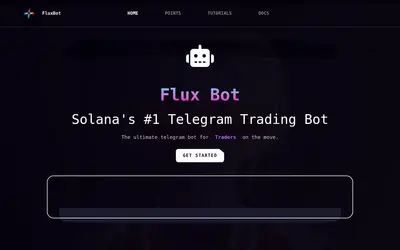Website screenshot of Fluxbot (2026-05-22)