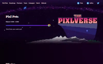 Website screenshot of PIXL (2026-05-25)