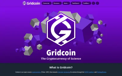 Website screenshot of GridCoin (2026-05-29)