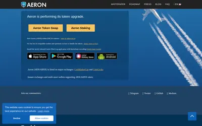 Website screenshot of Aeron (2026-05-20)