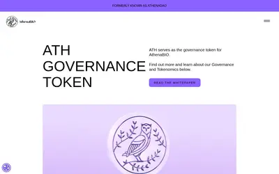Website screenshot of AthenaDAO (2026-04-25)