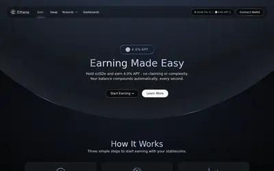Website screenshot of Ethena USDe (2026-05-20)