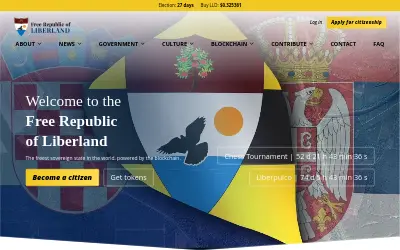 Website screenshot of Liberland LLD (2026-06-01)