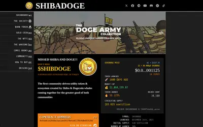 Website screenshot of ShibaDoge (2026-05-22)