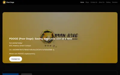 Website screenshot of Poor Doge (2026-05-20)
