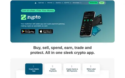 Website screenshot of Zypto (2026-04-26)