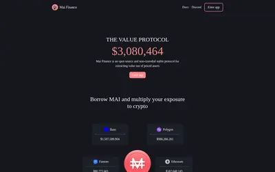 Website screenshot of MAI (Optimism) (2026-05-22)
