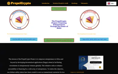 Website screenshot of PropelCrypto (2026-05-22)