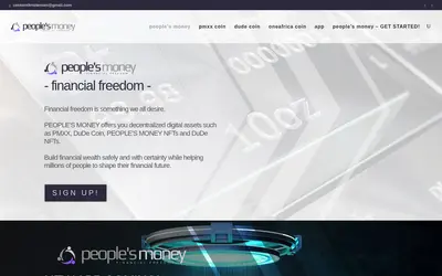 Website screenshot of PMXX peoples money (2026-04-25)
