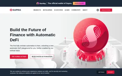 Website screenshot of Supra (2026-05-20)