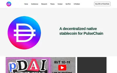 Website screenshot of DAI on Pulsechain (2026-04-25)