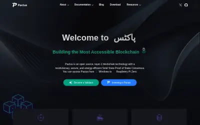 Website screenshot of Pactus (2026-05-25)