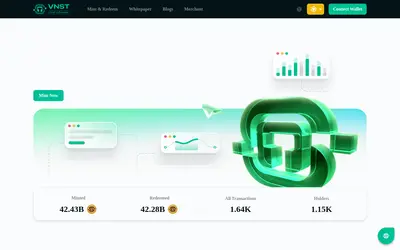 Website screenshot of VNST Stablecoin (2026-04-22)