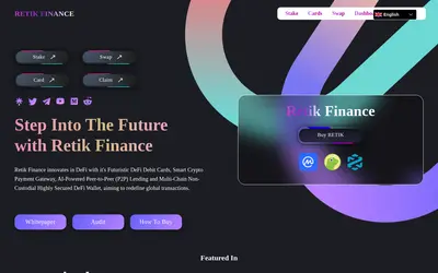 Website screenshot of Retik Finance (2026-05-21)