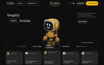 Website screenshot of TypeAI (2026-05-22)