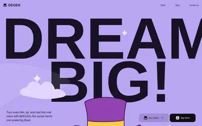 Website screenshot of Degen (Base) (2026-05-20)