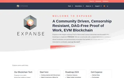 Website screenshot of Expanse (2026-04-25)
