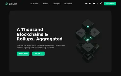 Website screenshot of zkLink (2026-06-01)