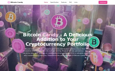 Website screenshot of Bitcoin Candy (2026-05-23)