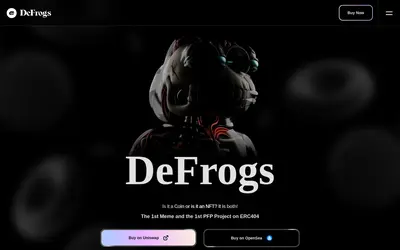 Website screenshot of DeFrogs (2026-05-20)
