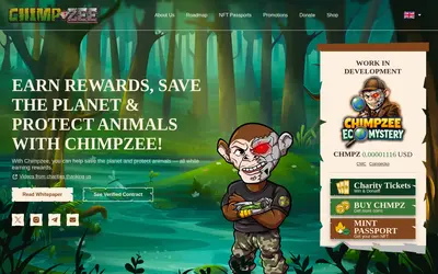 Website screenshot of Chimpzee (CHMPZ） (2026-05-21)