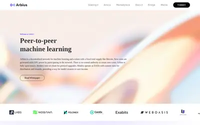 Website screenshot of Arbius (2026-04-23)