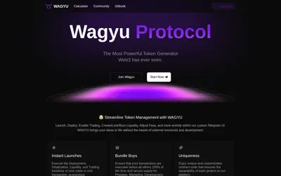 Website screenshot of Wagyu Protocol (2026-04-25)