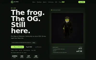 Website screenshot of The Original Pepe (2026-05-25)