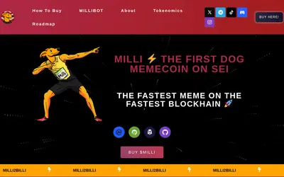 Website screenshot of MILLI (2026-04-24)