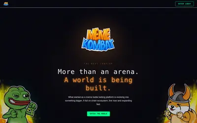 Website screenshot of Meme Kombat (2026-05-22)