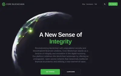 Website screenshot of Core Blockchain (2026-05-19)