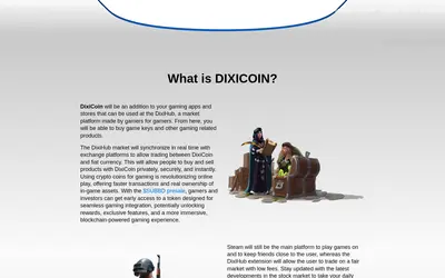 Website screenshot of DixiCoin (2026-05-22)