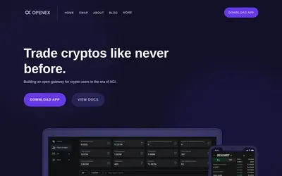 Website screenshot of OpenEX Network Token (2026-05-22)