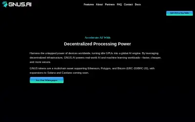 Website screenshot of GENIUS AI (2026-05-25)