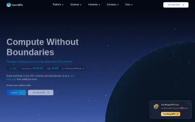 Website screenshot of OPEN GPU (2026-06-01)