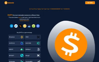 Website screenshot of 1000SATS (Ordinals) (2026-05-25)
