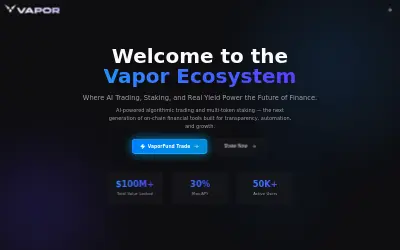 Website screenshot of VaporFund (2026-05-25)