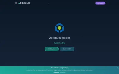 Website screenshot of Actinium (2026-04-20)