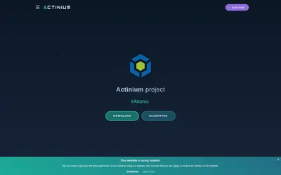 Website screenshot of Actinium (2026-05-20)