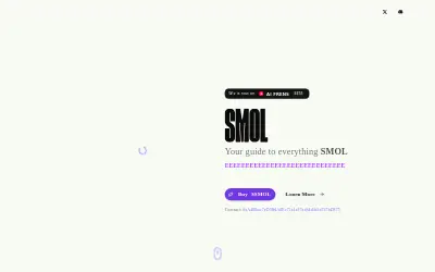 Website screenshot of Smolcoin (2026-05-25)