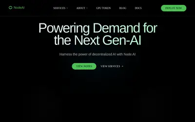 Website screenshot of NodeAI (2026-05-22)