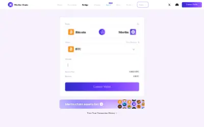 Website screenshot of Merlin Chain Bridged Wrapped BTC (Merlin) (2026-06-01)
