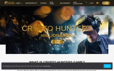 Website screenshot of Crypto Hunters Coin (2026-06-01)