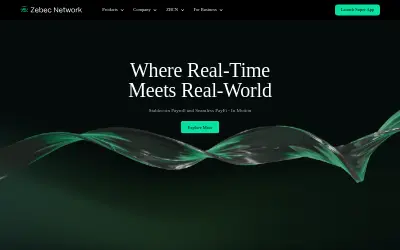 Website screenshot of Zebec Network (2026-05-25)
