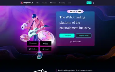 Website screenshot of Snapmuse.io (2026-05-20)