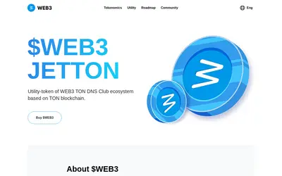 Website screenshot of Web3 TON Token (2026-05-21)