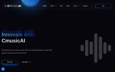 Website screenshot of CmusicAI (2026-05-22)