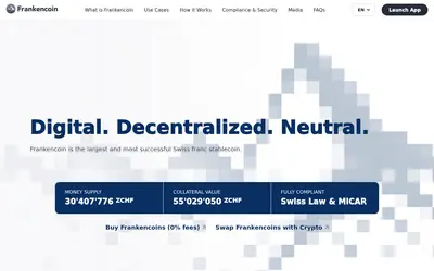 Website screenshot of Frankencoin (2026-04-26)